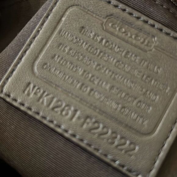 Coach Peyton Embossed Patent Black Purse Handbag With Tan K1261-F22322 - Picture 8 of 12